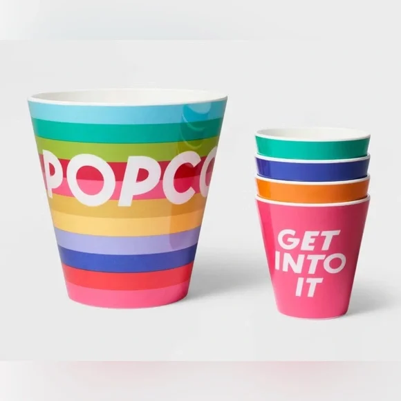 Tabitha Brown for Target - 5pc Colorful Popcorn Bowl & Cups Set. - Picture 6 of 8